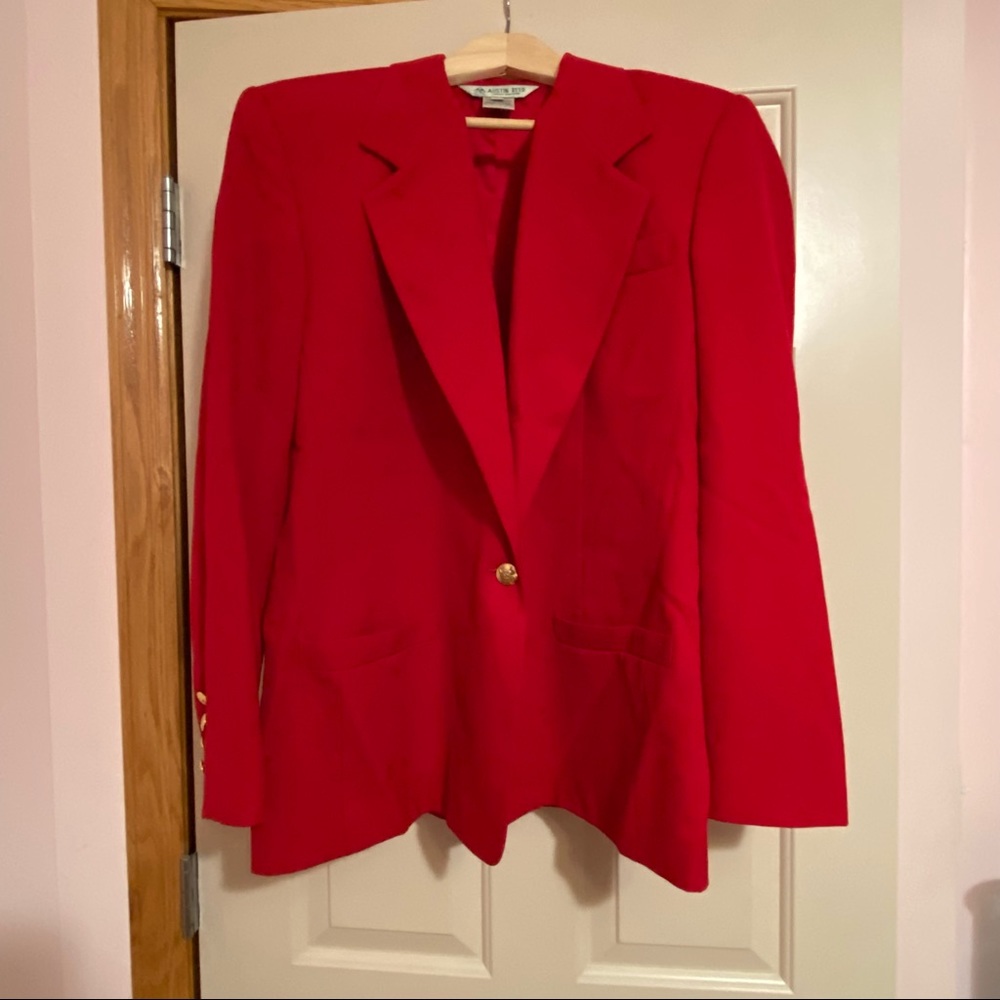Beautiful 100% Worsted Wool Red Blazer